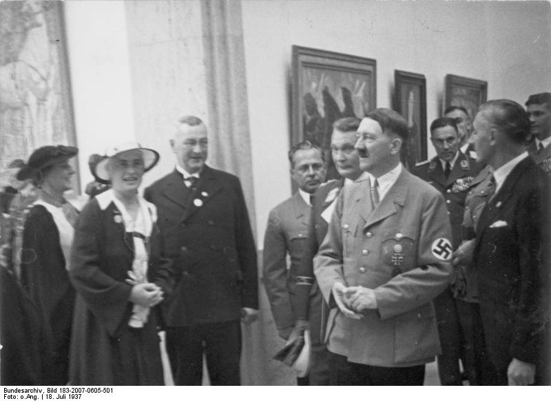Adolf Hitler touring the House of German Art, Munich